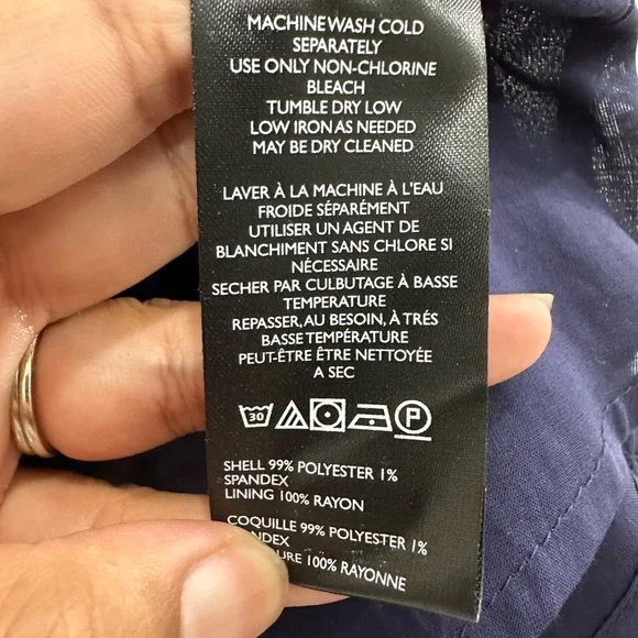 Anthropologie dress XS navy blue square neck seersucker Sleeveless Button-Down - Picture 8 of 16